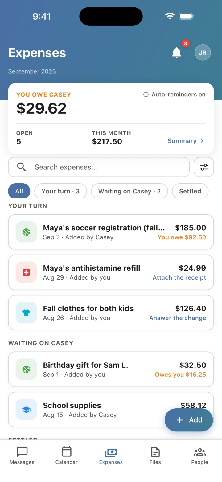 Expense tracking